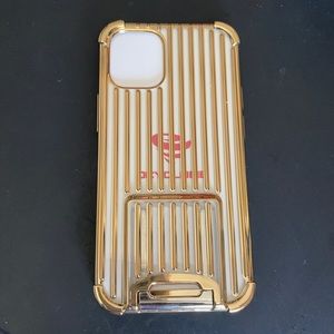 Gold iPhone 12 mini phone case with kickstand